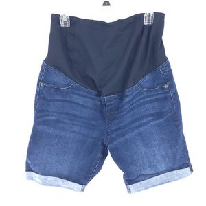 Isabel Maternity Blue Denim Bermuda Shorts